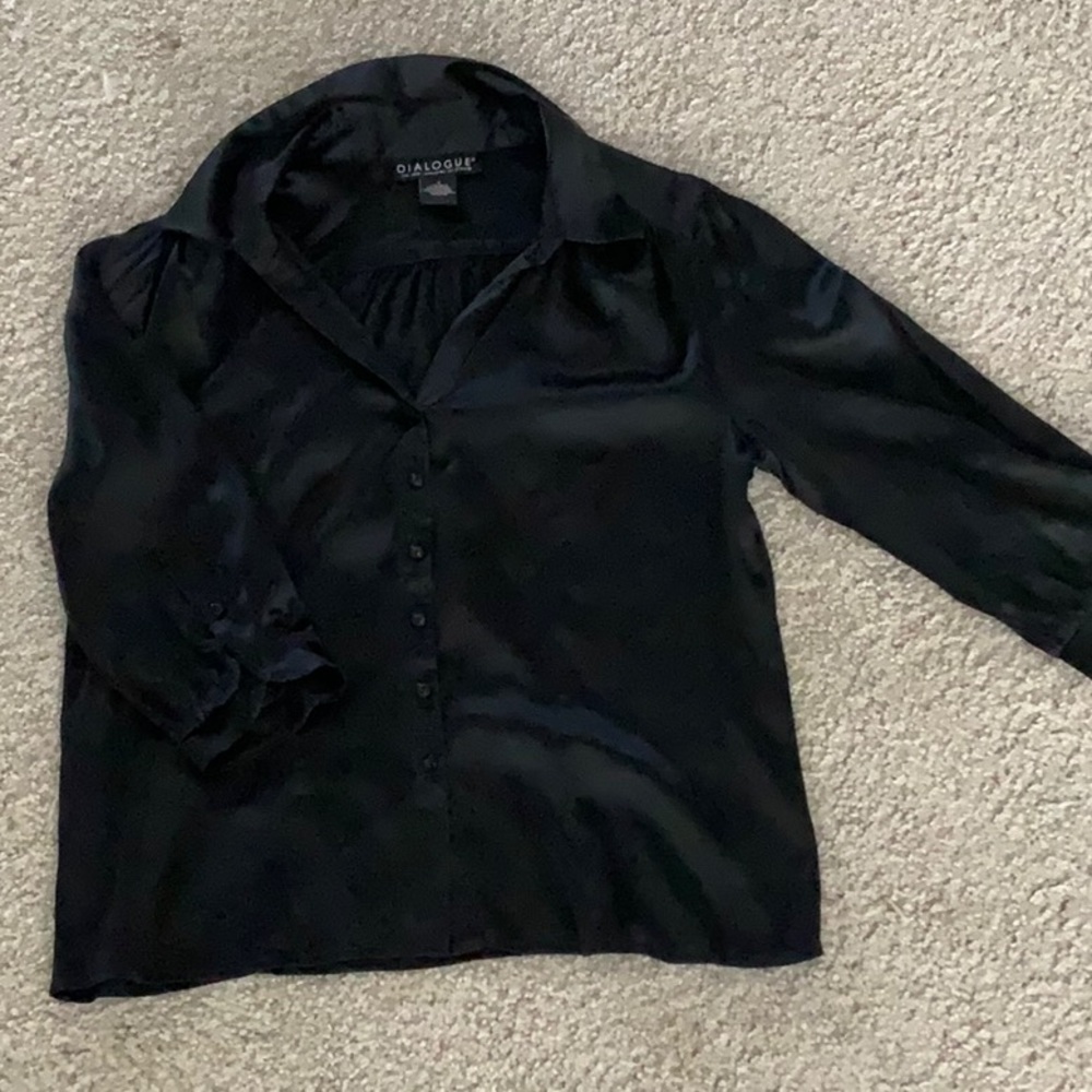 black silk button up